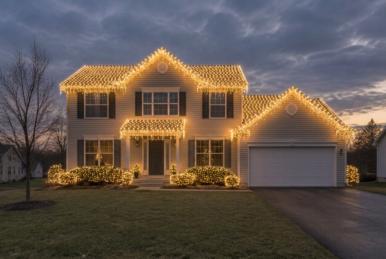Full roof of lights — after